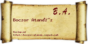 Boczor Atanáz névjegykártya